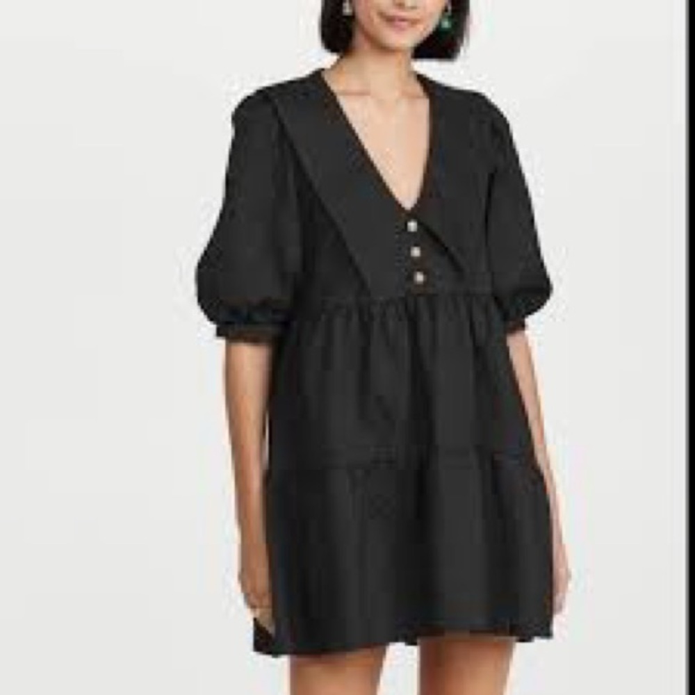 Amanda Uprichard collar dress with gold buttons